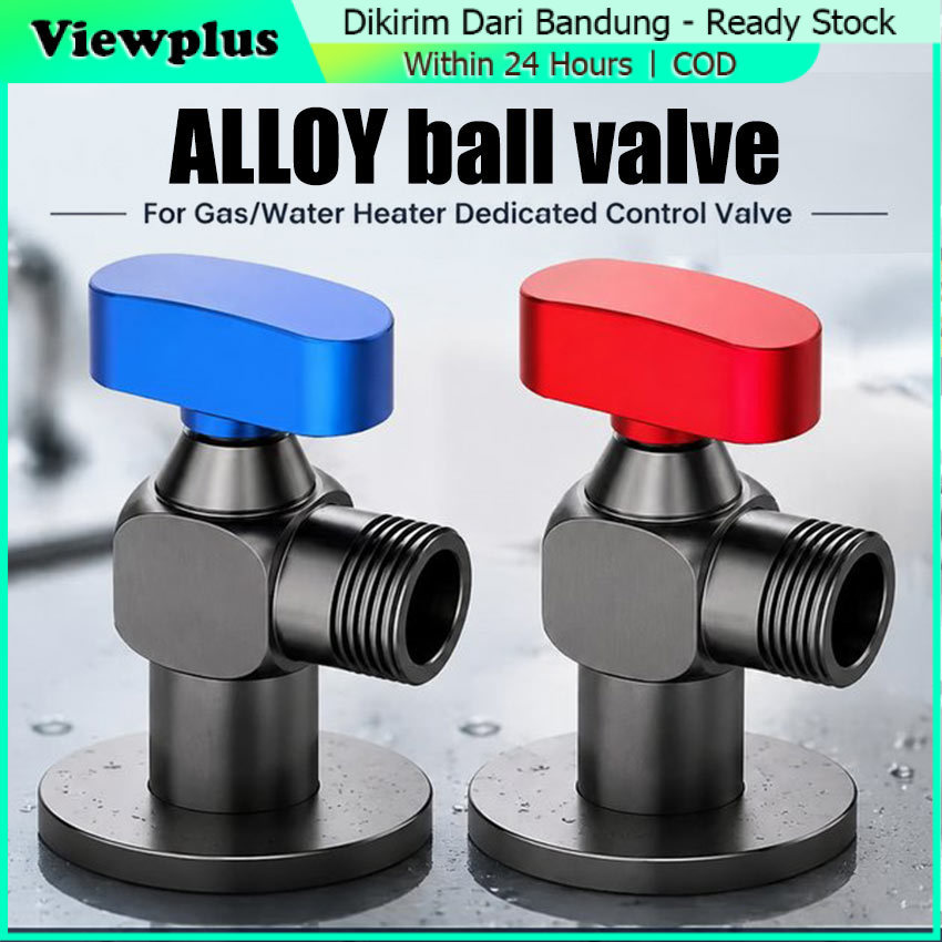 Kran Sudut 1/2 Inch Kuningan Full Ball Valve Aliran Besar Anti Bocor Untuk Shower Toilet Mesin Cuci 