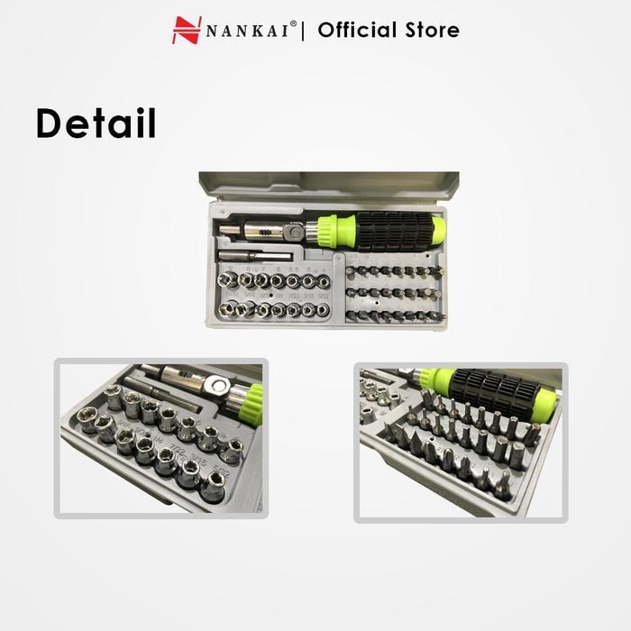 Promo Best Obeng Sock Set 41 Pcs / Kunci Obeng Socket 41 Pcs Nankai