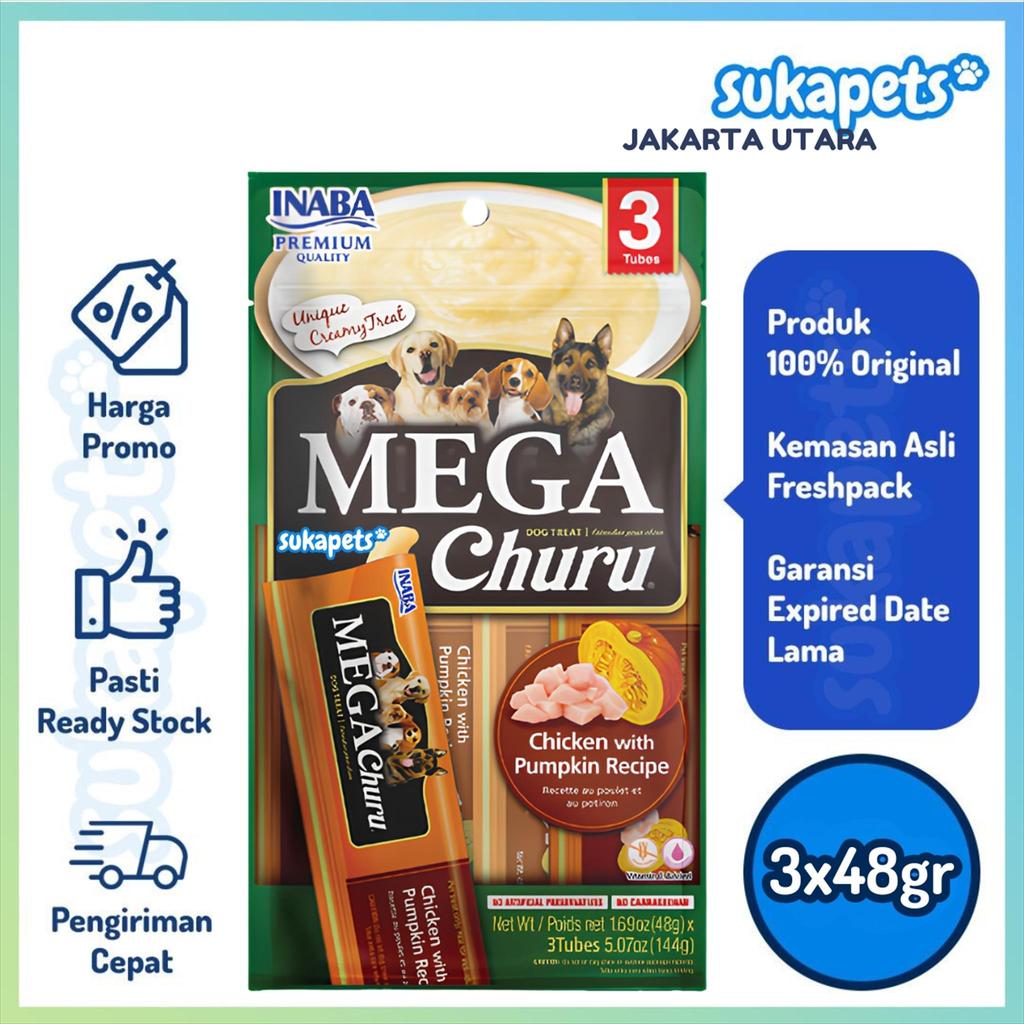 Ciao Inaba Dog Mega Churu Chicken with Pumpkin Recipe 3x48gr