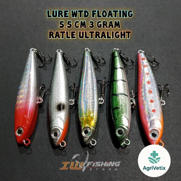 Lure wtd floating 5,5 cm 3 gram umpan pancing casting cocok untuk ultralight ul fishing Ikan - redhe