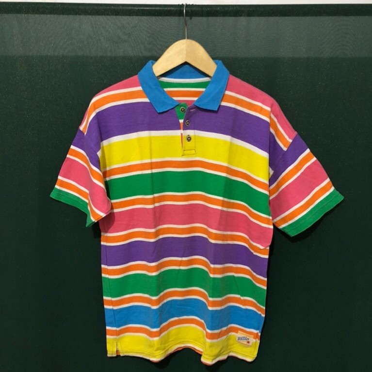 Kemeja Polo Shirt ALEXANDER JULIAN Vintage Stripes Y2K [RARE]
