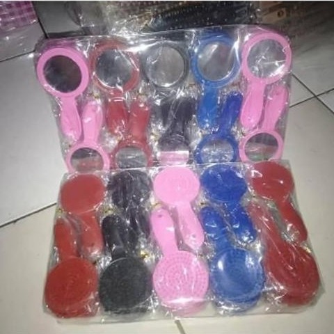 ISI 50PCS SOUVENIR PERNIKAHAN KACA SISIR BULAT GAGANG BONUS KARTU UCAPAN TERIMA KASIH
