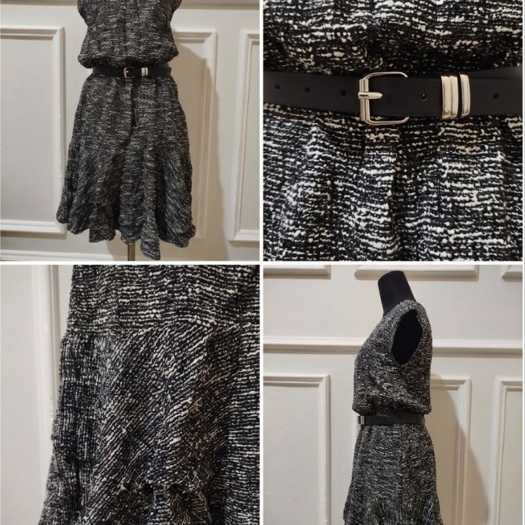 Gaun Elegan Hitam Putih