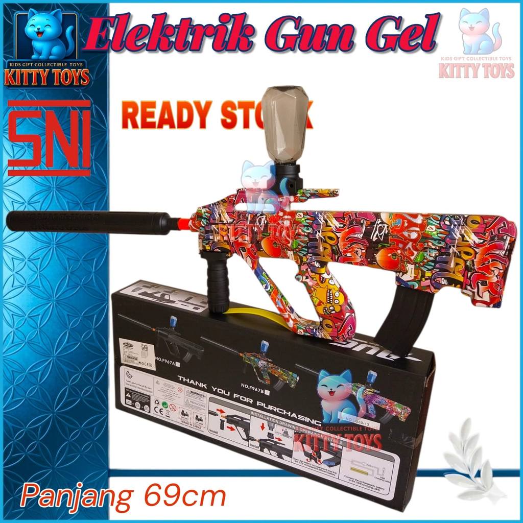 TERBARU Mainan Edukasi Anak AUG Gel Blaster Elektrik Otomatis F967B Kado Anak Laki Outdoor Hobby