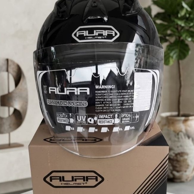 Helm Aura 6 Korea Post Original SNI Model Copy Arai Ram 4/5 Half Face Slot Intercom #Helmaura6clonea