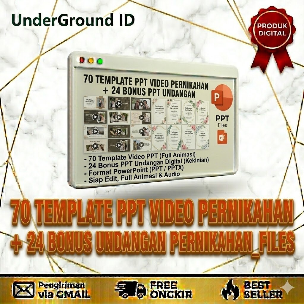 70 Template PPT Video Pernikahan + 24 Bonus PPT Undangan Nikahan