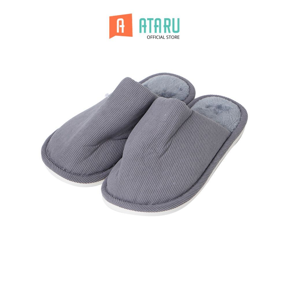 Ataru Sandal Rumah Plain - Abu-Abu Slipper Rumah Unisex Sendal Indoor Sandal Kamar Selop Santai Slip