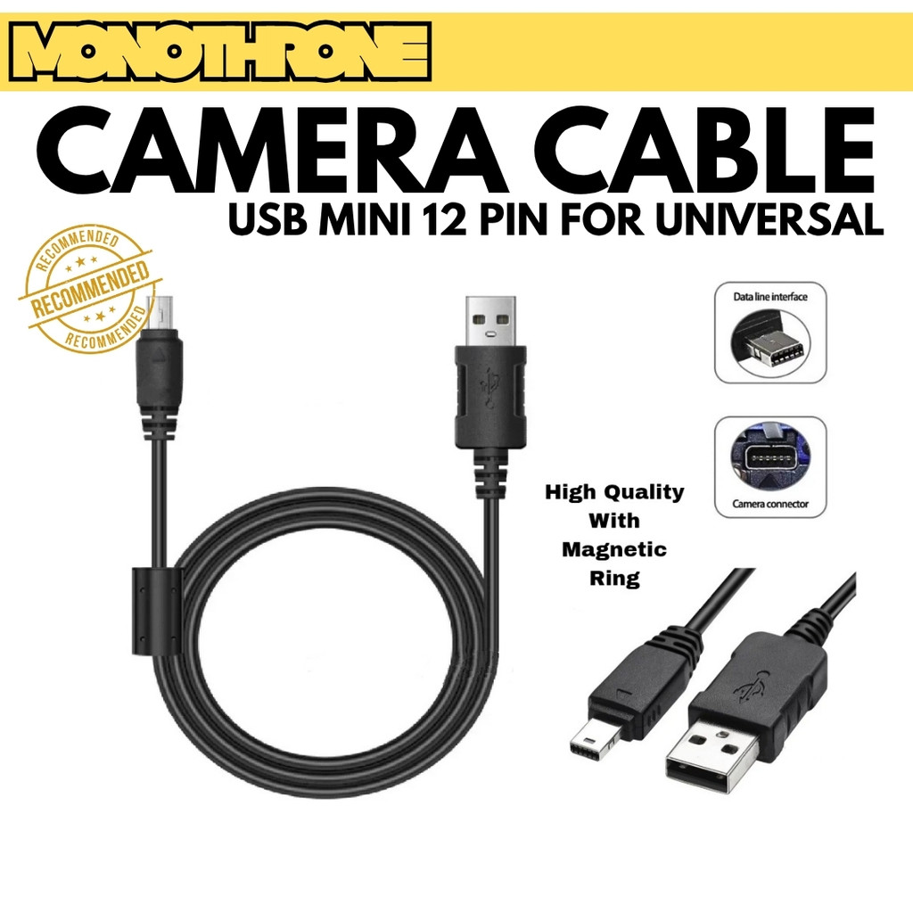 Kabel Camera 12 Pin For Casio EX USB Charging Kabel Charger Kamera 12 Pin For Casio Exilim EX-S10 EX