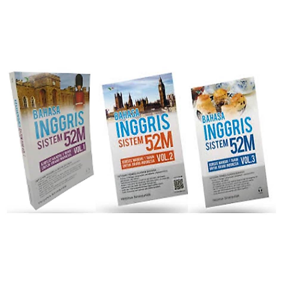 BUKU ORIGINAL Bahasa Inggris Sistem 52 M 1 + CD Bahasa Inggris Sistem 52M Volume 2 + Audio , Bahasa 