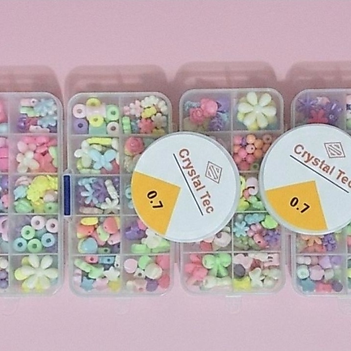 DIY manik manik set tali Random manik meronce manik manik