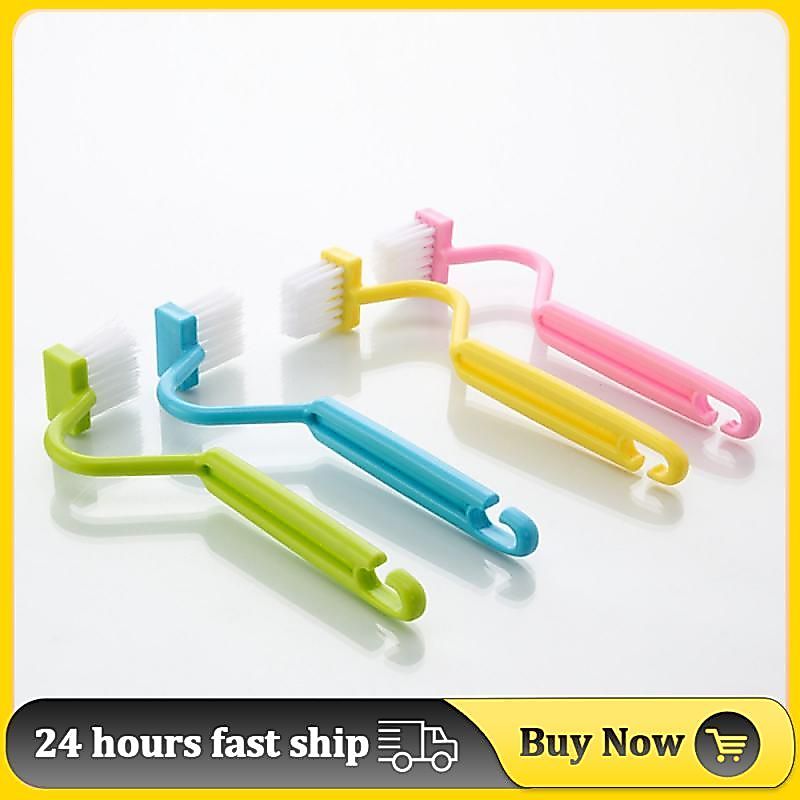 S-shaped Toilet Brush Plastic Flat Brush Head Curved Toilet Brush Cleaner Brush Set Toilet Cleaning 