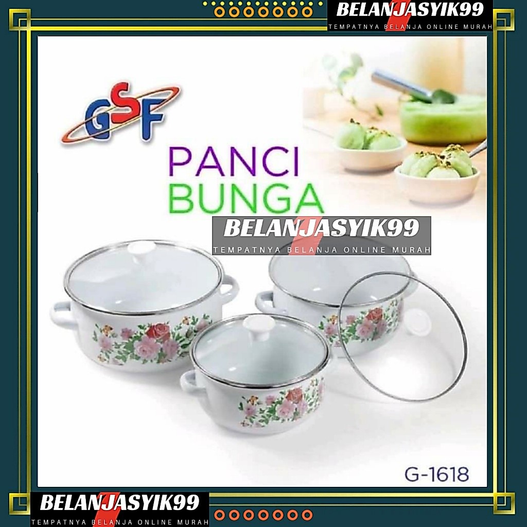 PANCI SET BUNGA 3PCS  / MANGKUK SET SERBAGUNA 3PCS / PANCI BUNGA GSF G 1618 - GSF1618 - GSF-1618