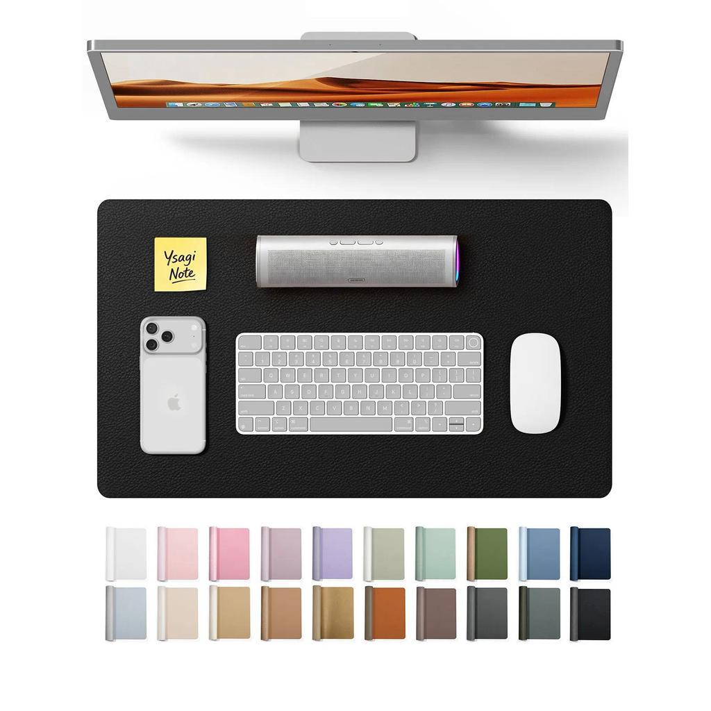 Leather Office Desk Pad Protector, Large Mouse Pad, Non-Slip, PU Leather, Laptop Desk Blotter, Water