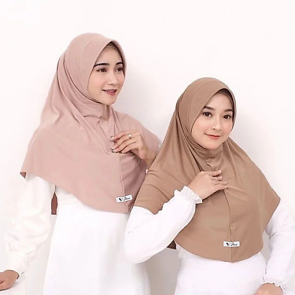 JACE HIJAB BERGO SPORT Bergo Hamidah Jilbab Sport Instan Jersey Premium Olahraga Size L Menutup Dada