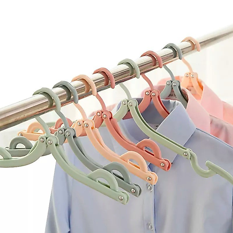 Gantungan Hanger Hunger Lipat Baju Cantelan Jemuran Pakaian Baju Syal Hijab Foldable Hangers For Tra