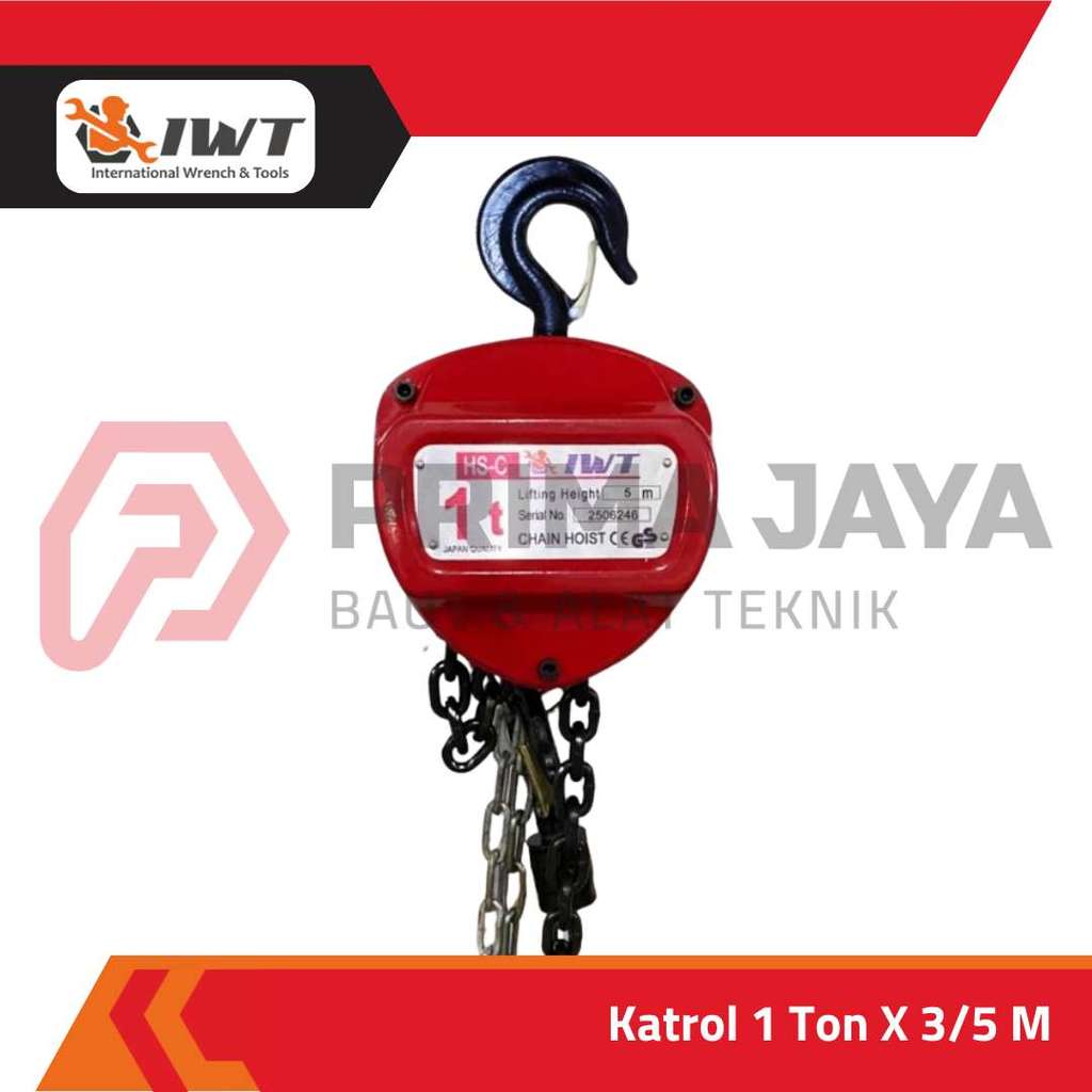 KATROL RANTAI / CHAIN BLOCK IWT 1 TON 2 TON 3 TON 3M 5M 10M