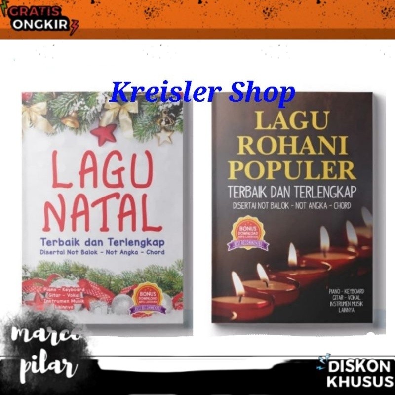 READY NEW Buku Lagu ROHANI Populer / NATAL Terbaik dan Terlengkap Buku Musik Rohani dan natal untuk 
