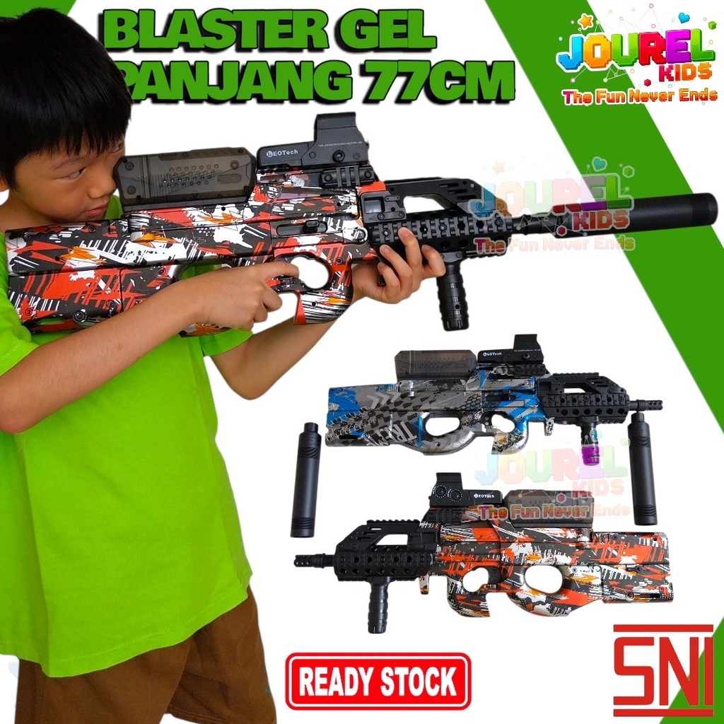 Mainan Anak Olahraga Luar Ruangan P90 Water Gel Blast Model 77 cm Otomatis