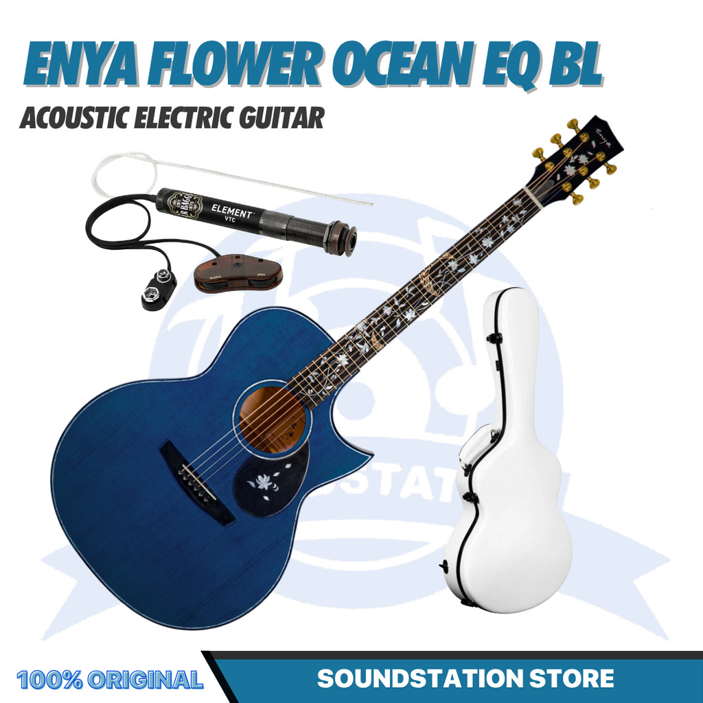 Enya Flower Ocean EQ Acoustic Guitar - Gitar Akustik