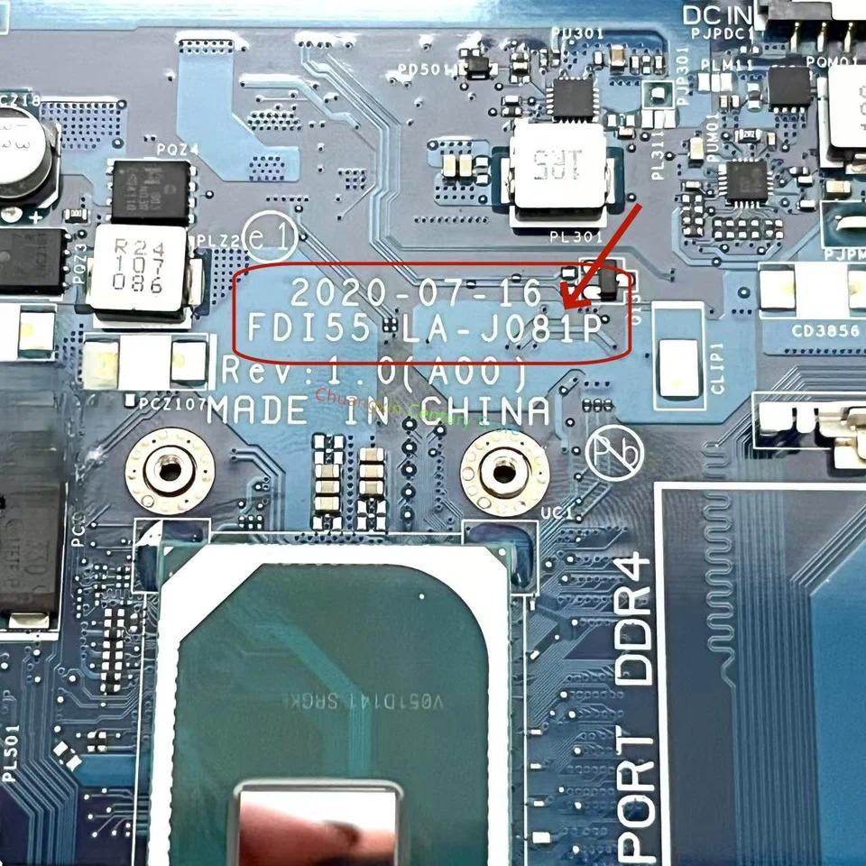 LA-J081P Motherboard is suitable for DELL spiron 3493 3401 3501 3491 laptop CPU: I3 I5 I7-10TH 100% 