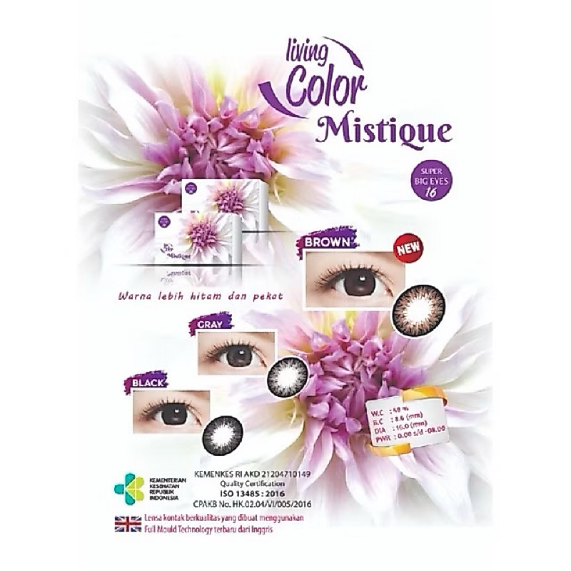 SOFTLENS MISTIQUE 16 MM BY IRIS LAB FREE LENSCASE / SOFLEN / SOFLENS / SOFTLEN / MISTIK / MISTIQ / B