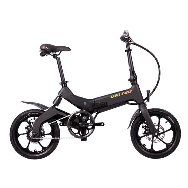 United IO E-Bike Folding / Sepeda Lipat Ukuran 16 Inci - HITAM