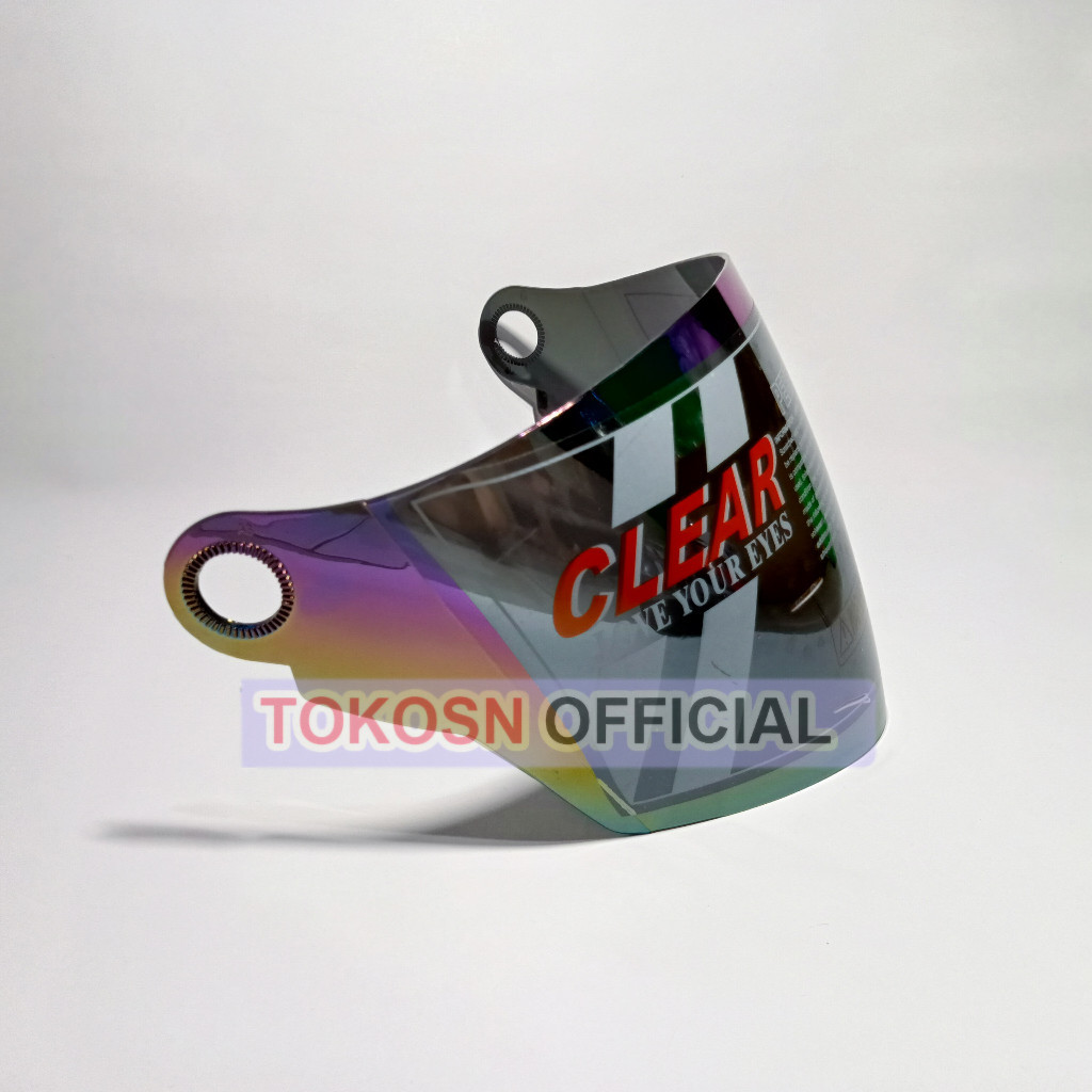 Kaca helm TGP SINGLE VISOR visor helmet tgp SATU KACA bening pelangi hitam