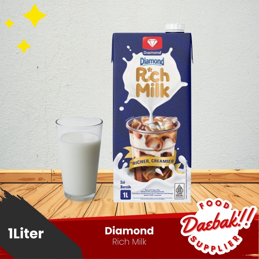 Diamond Rich Milk Susu Premium Creamy UHT Original 1 Liter HALAL