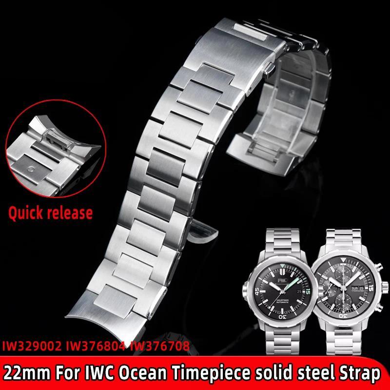22mm Untuk Tali Jam IWC Aquatimer Family IW329002 IW376804 IW376708 Tali Jam Pria Bahan Stainless St