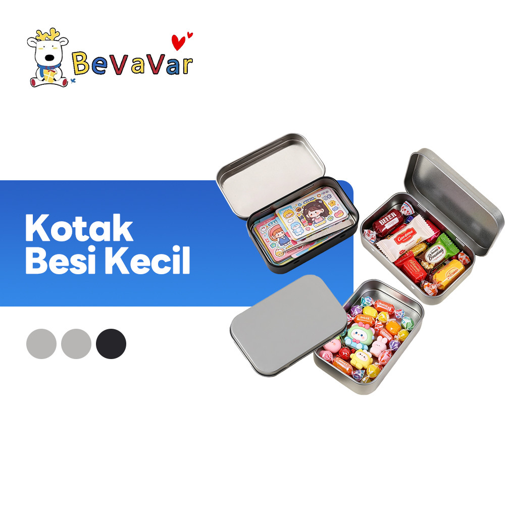 BEVAVAR Kaleng Case Storage Box Tin Case Box Portable Multi Purpose Tin Case Mini
