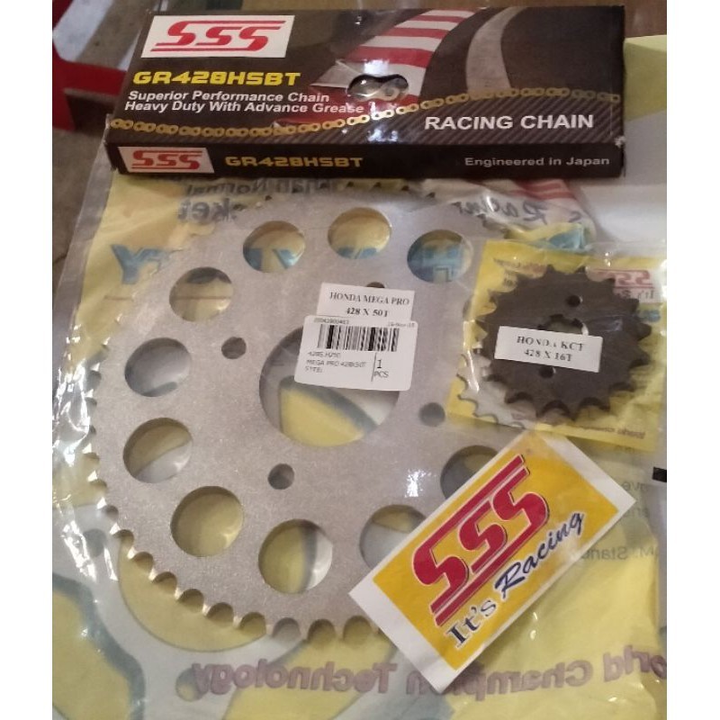 Gir Gear ger Set SSS Ori rantai 428 HSBT termurah untuk segala type motor
