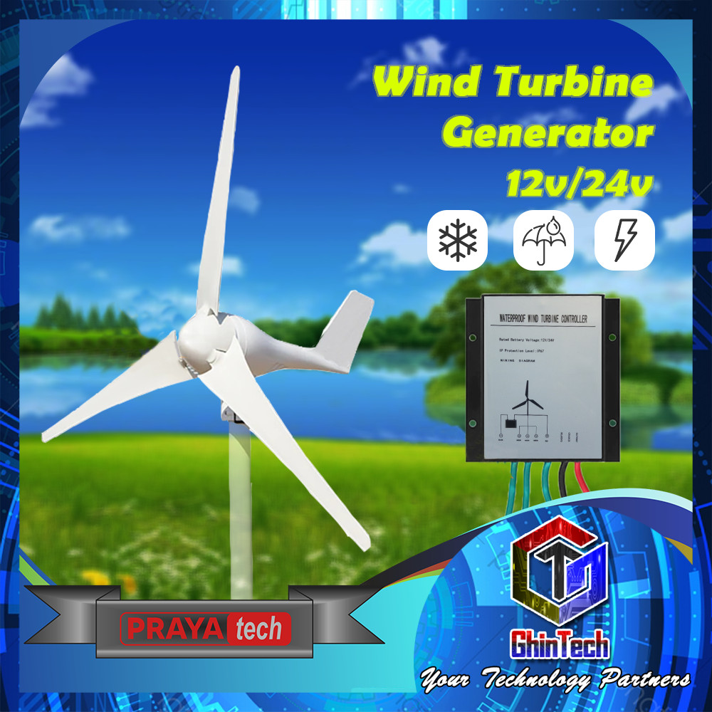 400W wind turbine generator turbin listrik tenaga angin solar surya panel kincir bayu udara