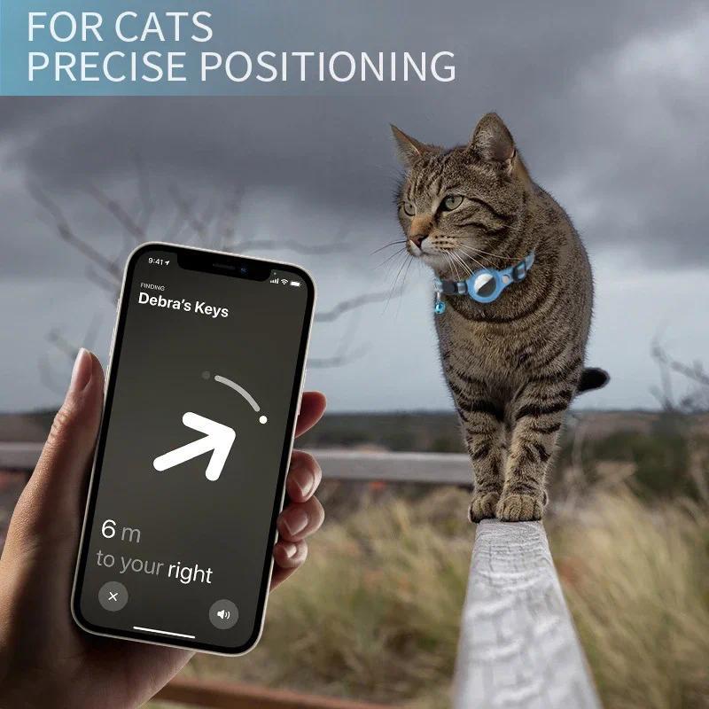 Kalung Pelacak GPS Kucing Tahan Air Anti-Hilang Pelacak Hewan Peliharaan Bluetooth untuk Hewan Pelih