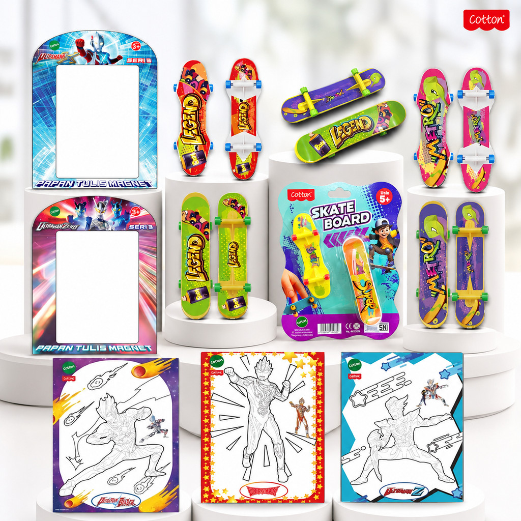 Cotton Skateboard Kertas Mewarnai Ultraman Papan Magnet Utraman Series Mainan Anak Fingerboard Tech 