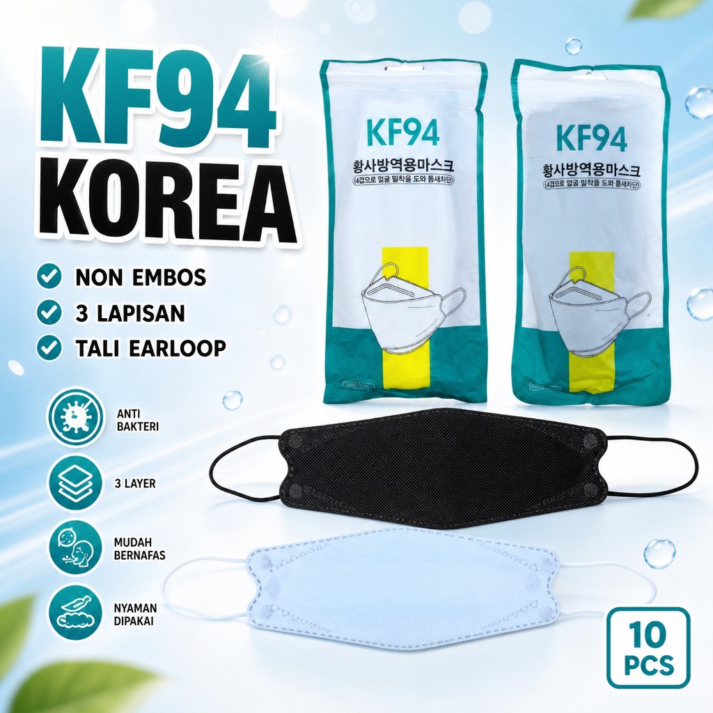 Masker KF94 | Masker Korea | Masker KF94 Hitam | KF94 Masker | Masker Hitam | Shumu - King Mask
