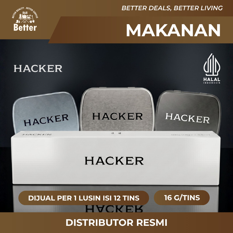 HACKER Permen Bebas Gula Sugar Free Mint Candy 16gr Halal BPOM 1 Dus