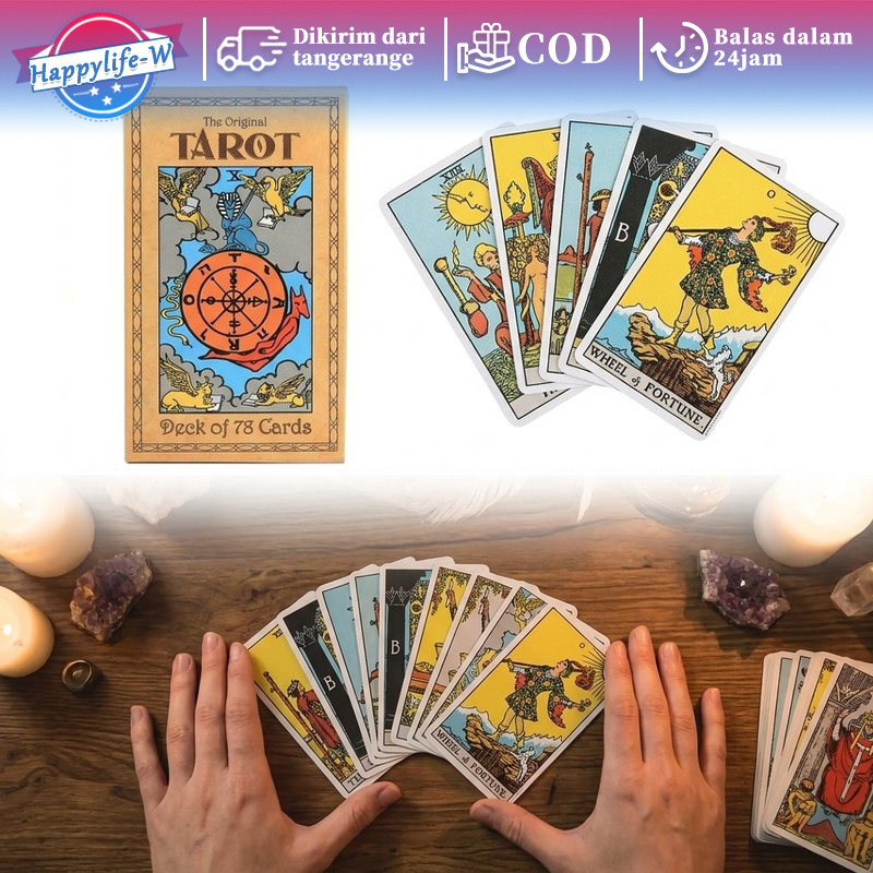 Original Rider Waite Tarot 78 Cards Deck Kartu Tarot Untuk Pemula Dan Profesional