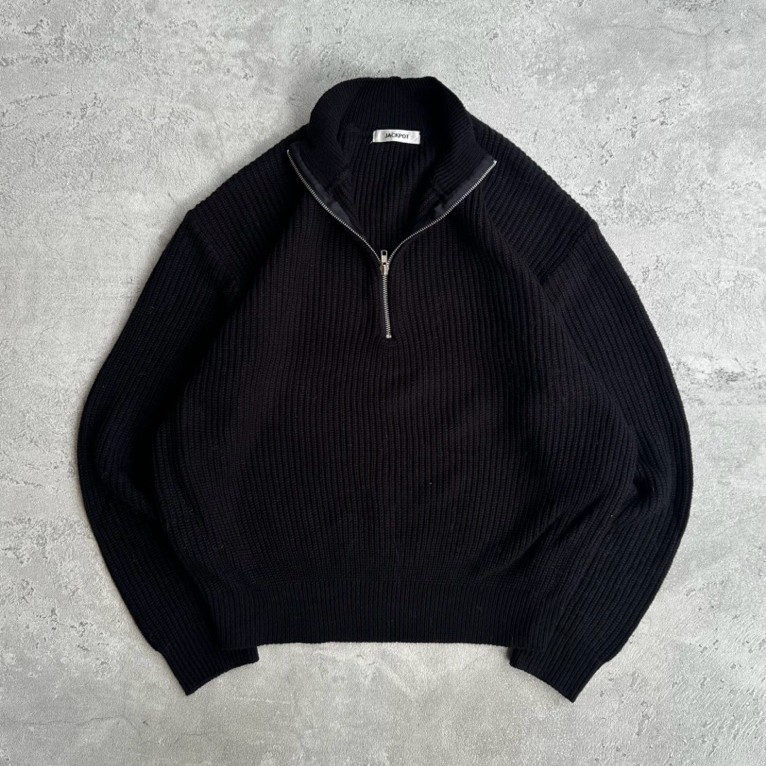 Jackpot knitwear basic textured half zipper sweater