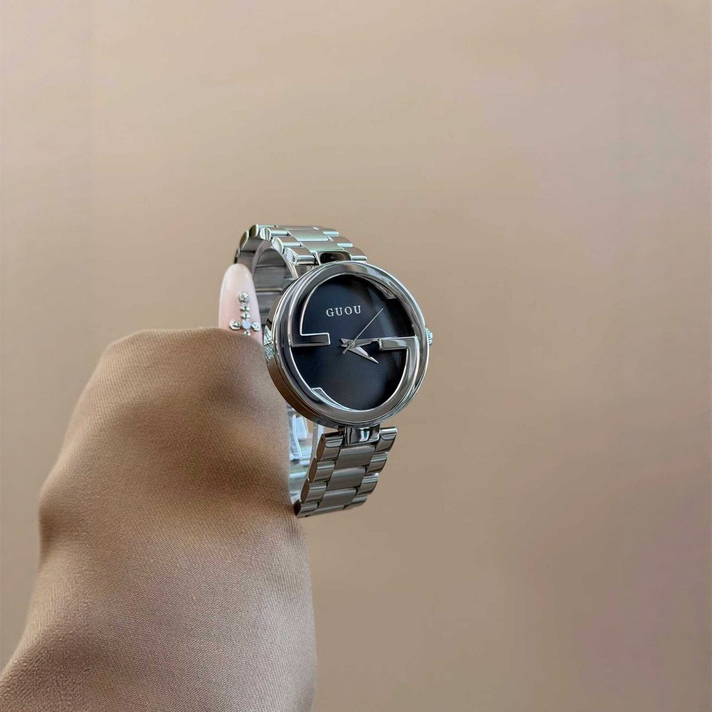 GUOU Fashionable Steel Band Quartz Women's Watch, Elegant and Sophisticated, Niche Light Luxury Wris