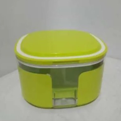 toples tupperware window canister hijau