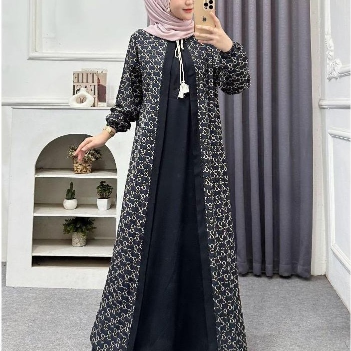 gamis abaya syarifah/gamis cardigan batik/gamismurah/gamis abaya