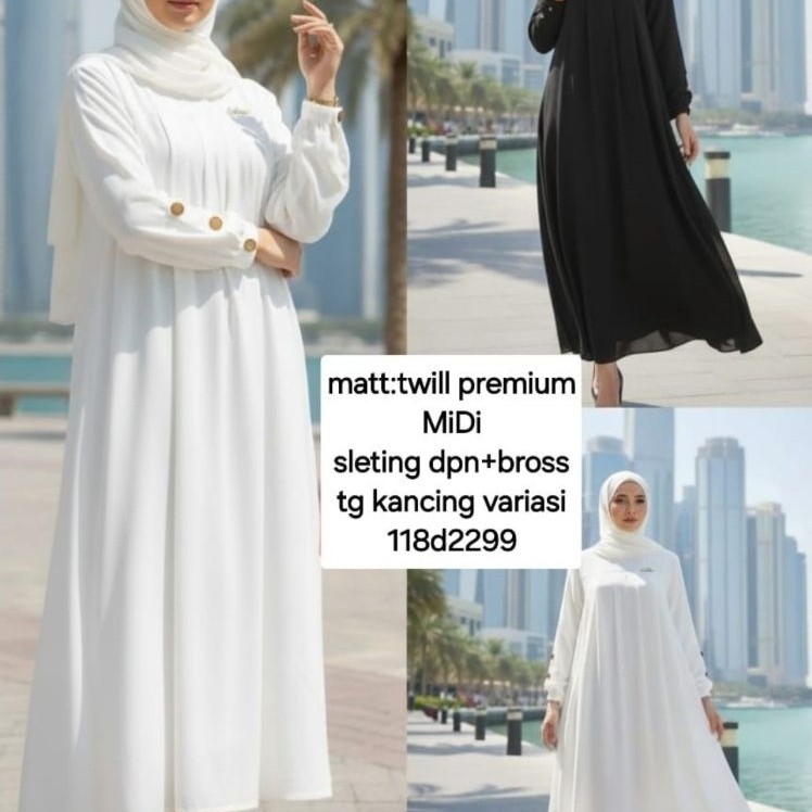 Gamis Hitam Putih midi