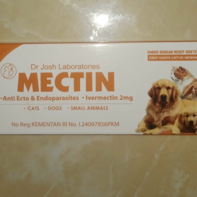 Mectin obat anti parasit untuk hewan anjing kucing isi 20