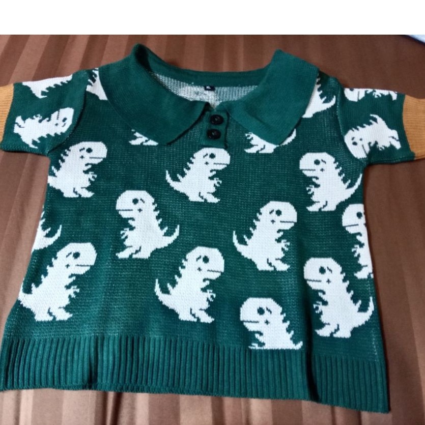 baju kaos atasan anak dino rajut Milkan to infinity