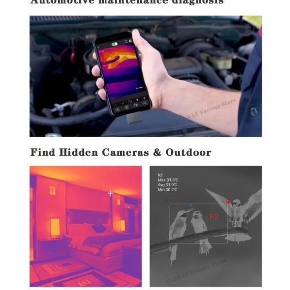 SNDWAY Infrared Thermal Imager Night Vision Android USB C SW-8256A