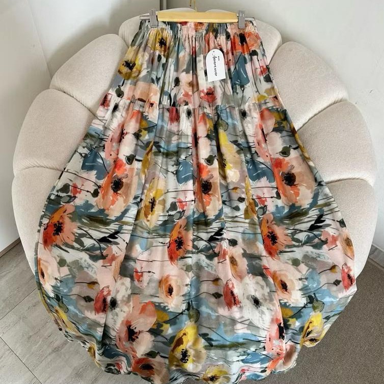 ROK FLORAL WANITA MOTIF BUNGA KEKINIAN by : nl_fashion