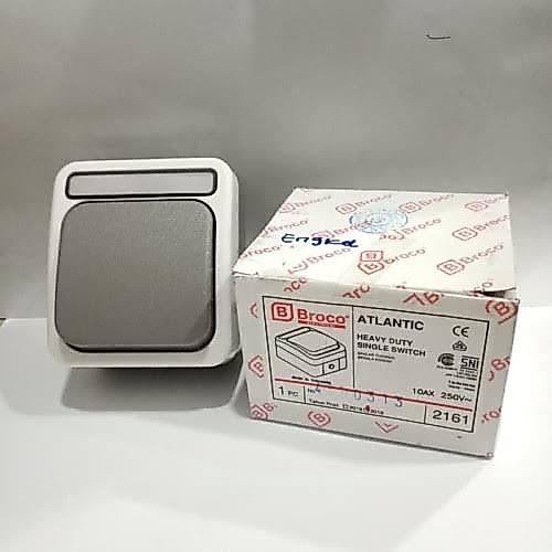 Saklar Broco Single ATLANTIC 2161 outdoor Waterproof Saklar Engkel
