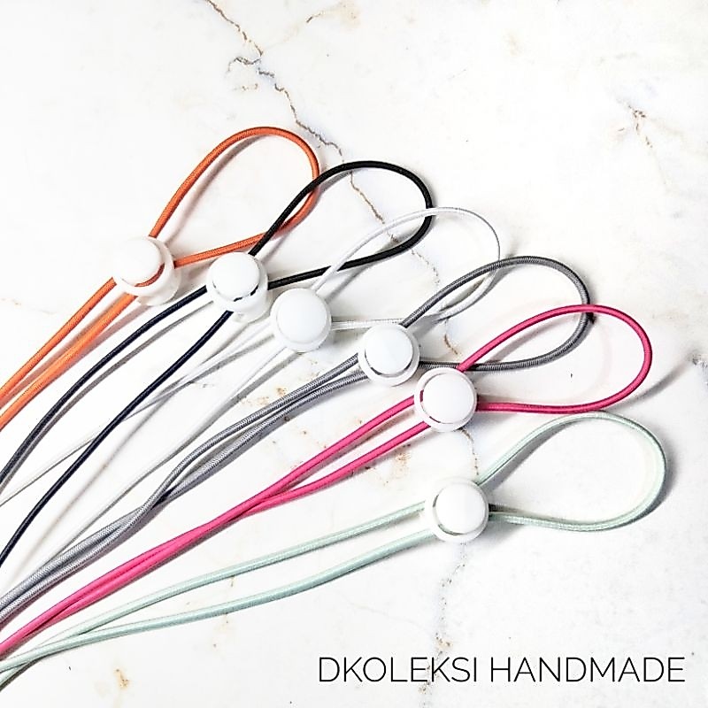 Konektor Masker Hijab 2in1 Tali Karet Polos | Strap Mask Hijab