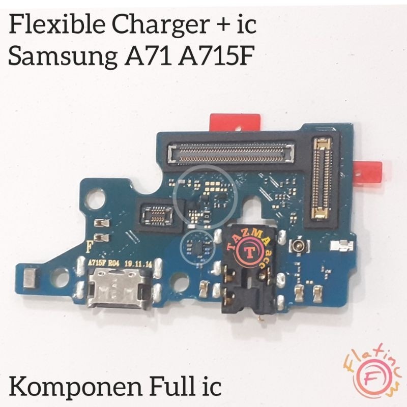 Plus ic + Samsung A71 A715 Ori Flexible Charger + ic Flexibel Conektor Konektor Cas Charger SAMSUNG 