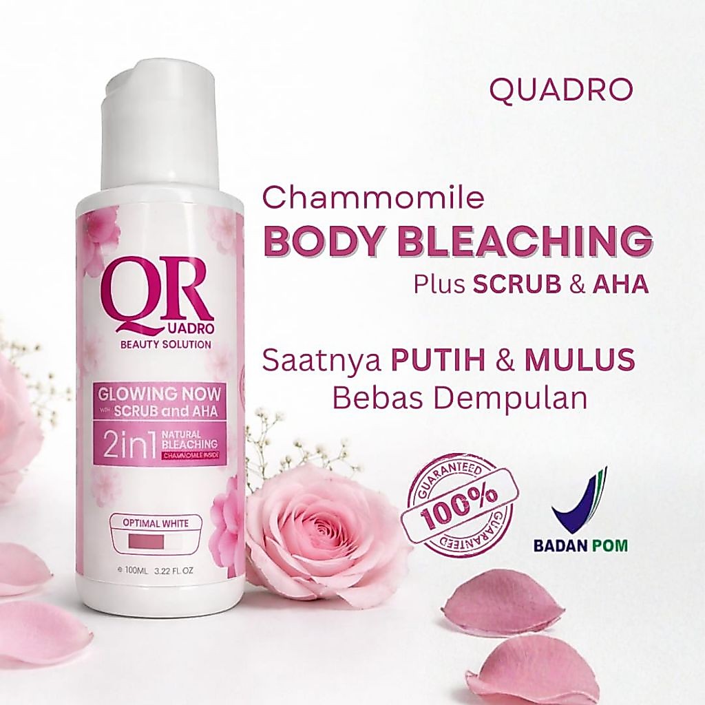 Quadro Natural Body Bleaching Scrub Skin Accelerator 2 in 1 for All Skin Type Perawatan Pemutih Penc